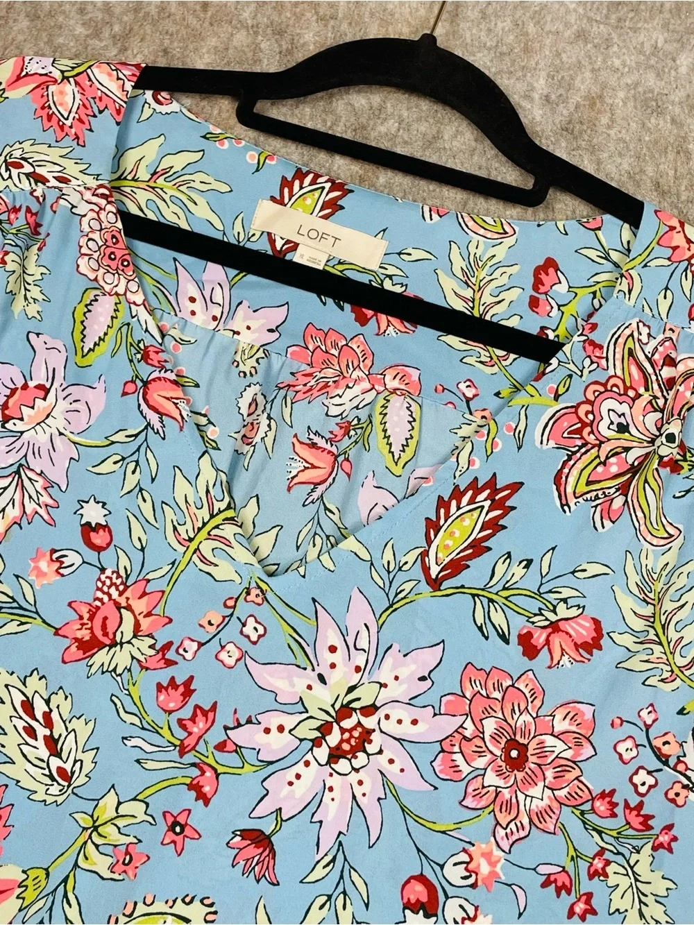 Ann Taylor Loft Floral Garden Puff Sleeve Feminine Cottagecore Blouse Top - XL